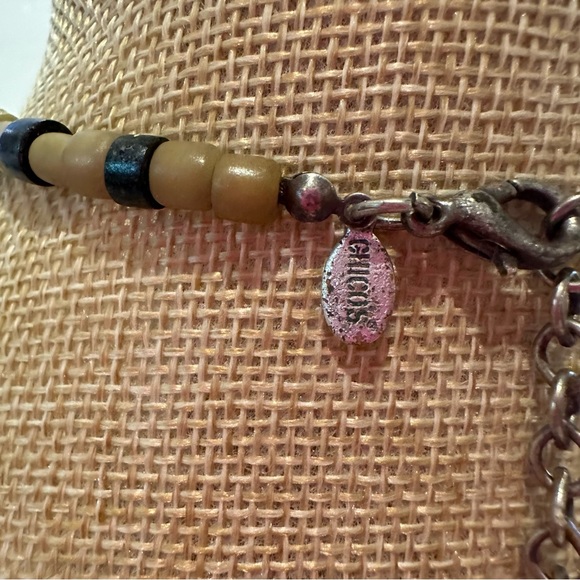 Chico’s Necklace “Bali” style w/ silver, black, tan stone & glass bead chain - Picture 10 of 10